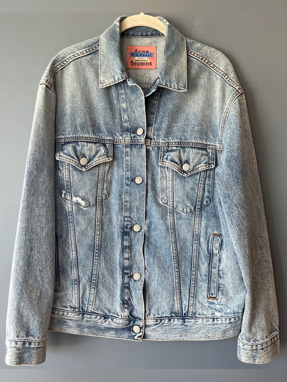 Acne Studios 2000 Light Blue Trash Distressed Oversized Denim Jacket